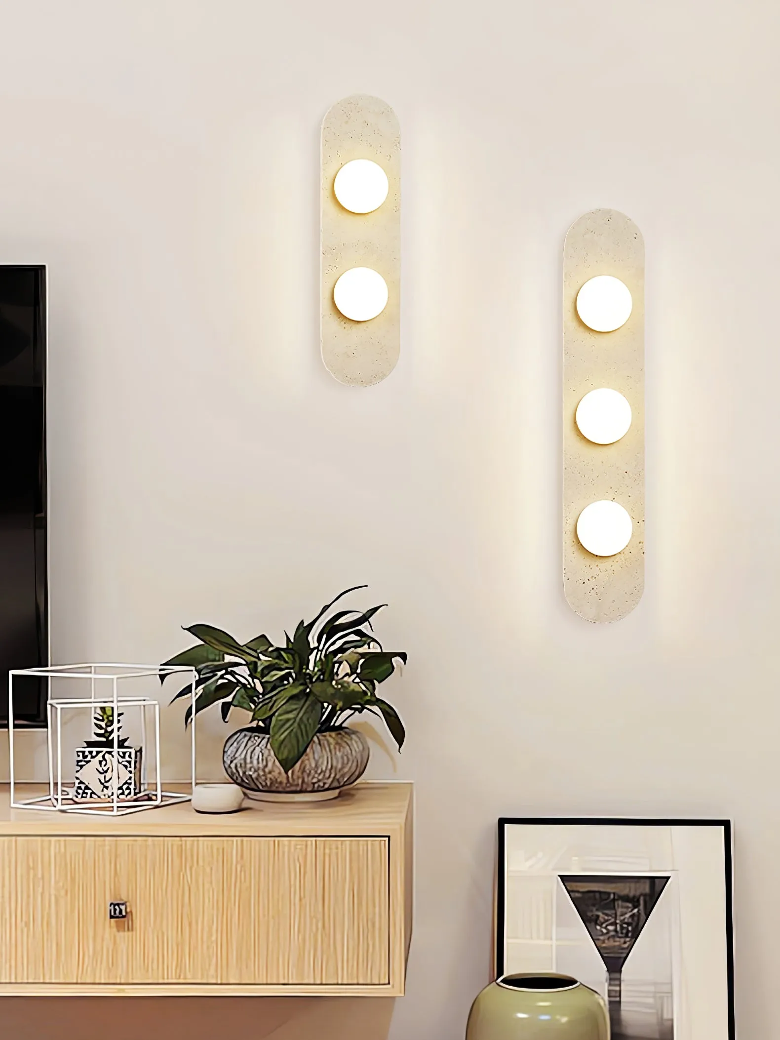 Rounded Travertine Wall Sconce - Vakkerlight