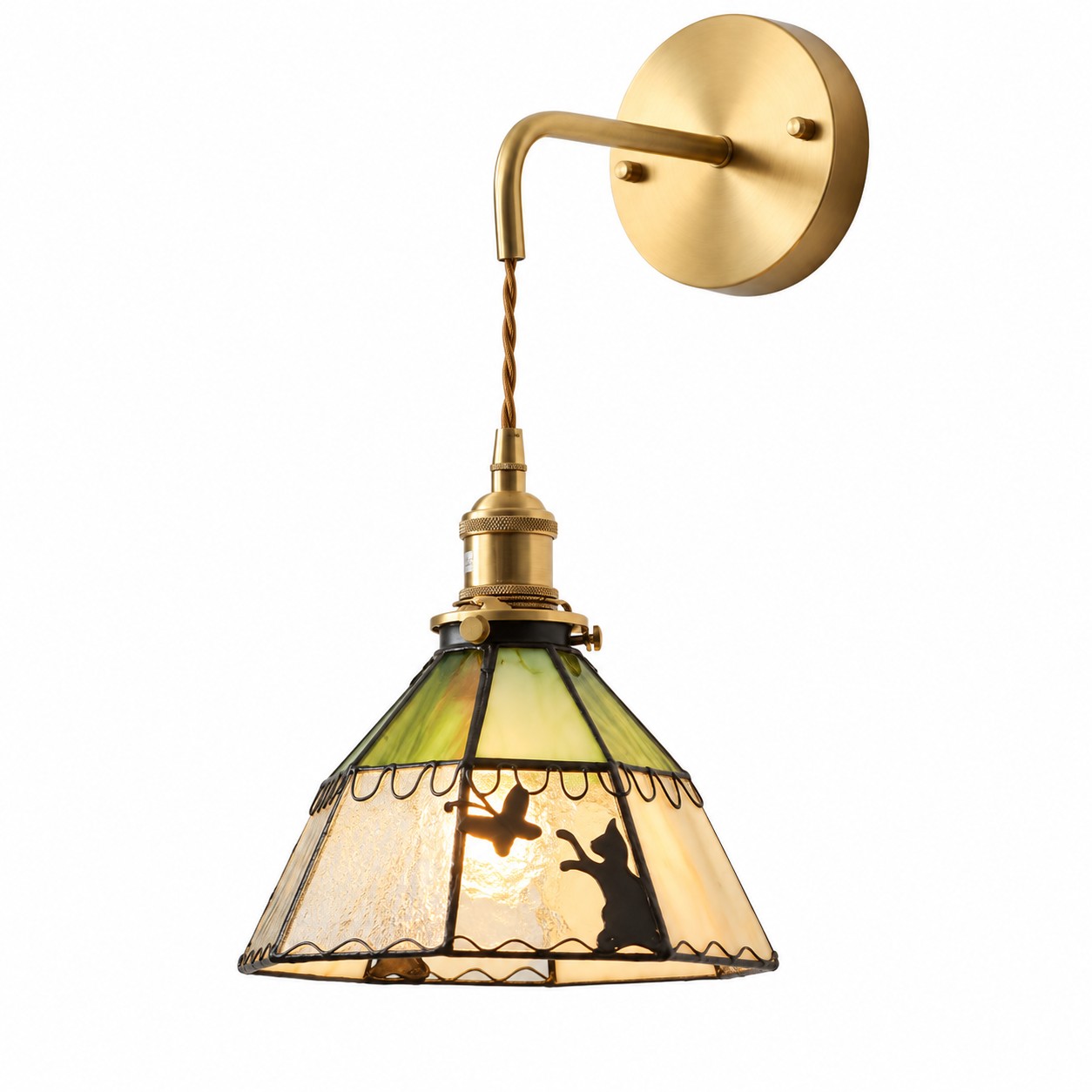Green Cat 02 Cord Wall Lamp