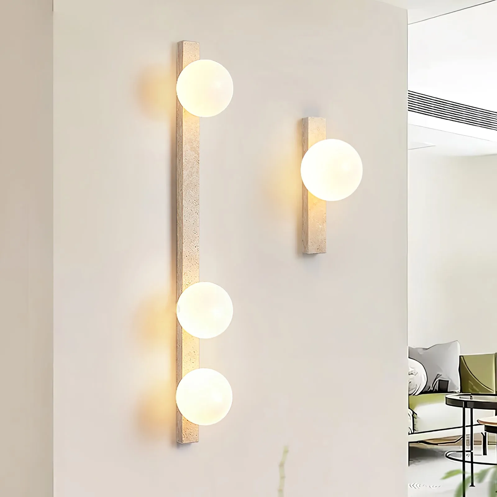 Vertical Travertine Wall Sconce - Vakkerlight