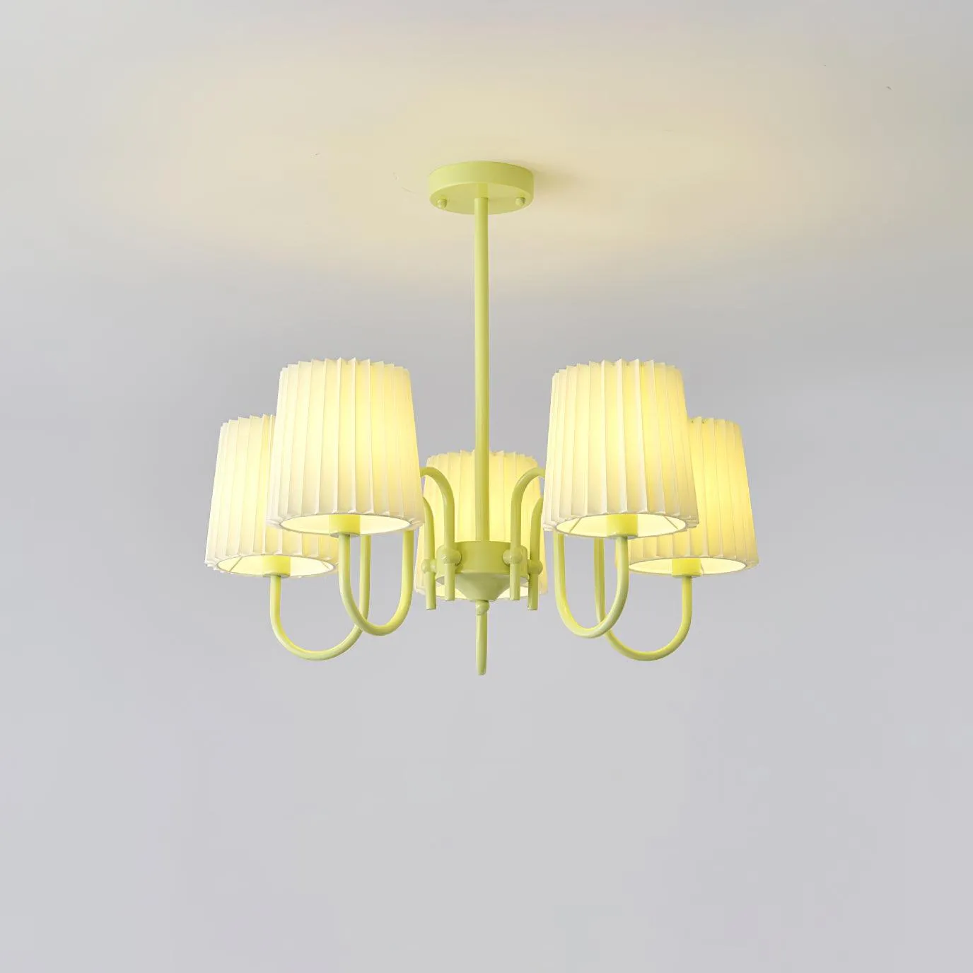 Pleated Fabric Matcha Chandelier - Vakkerlight