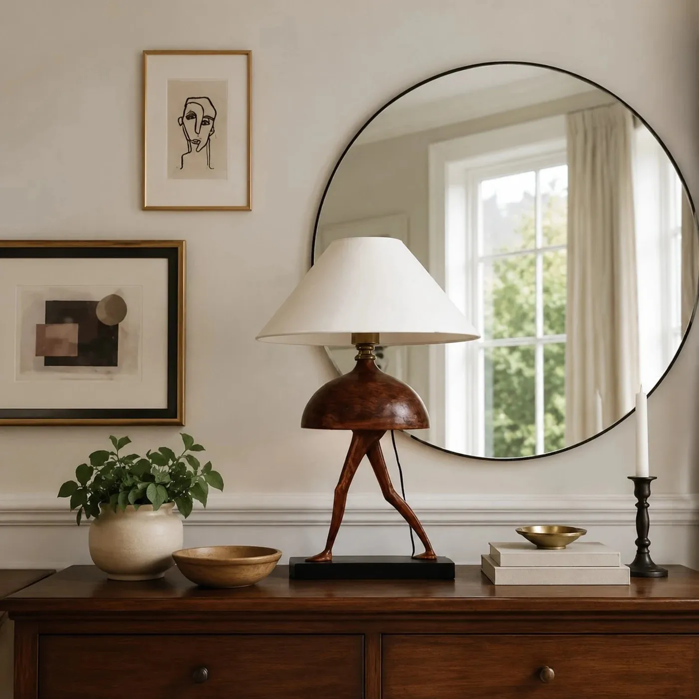 Living room console table lamp