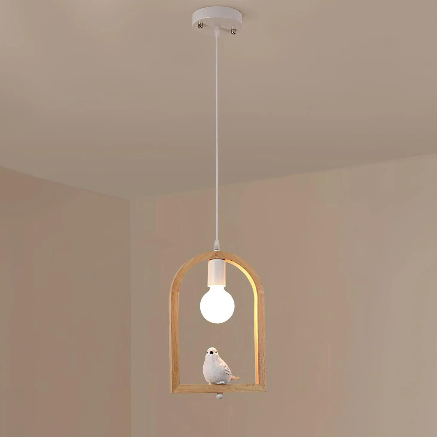Wood Bird Resin Pendant Light - Vakkerlight