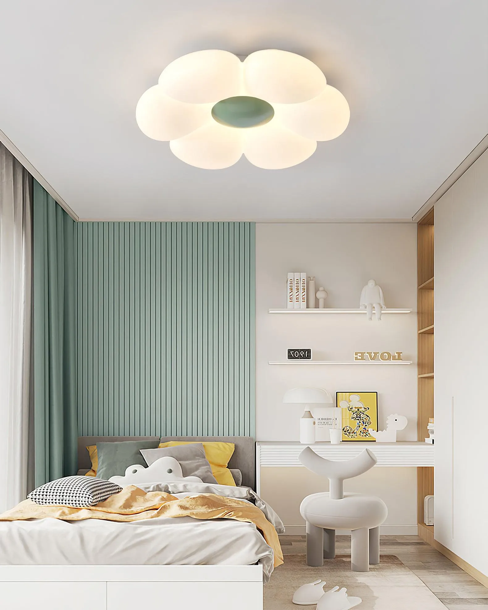 Six - leaf Flower Kids Room Ceiling Lamp - Vakkerlight
