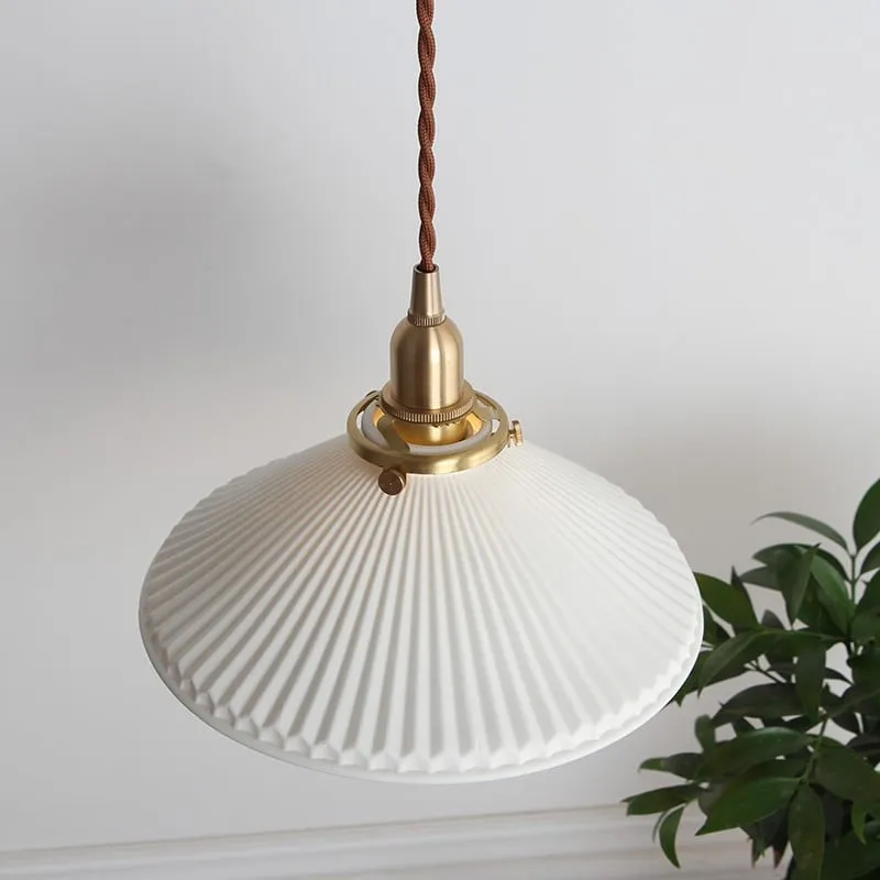 Modern Ceramics Pleated Light Collection For Dining Room