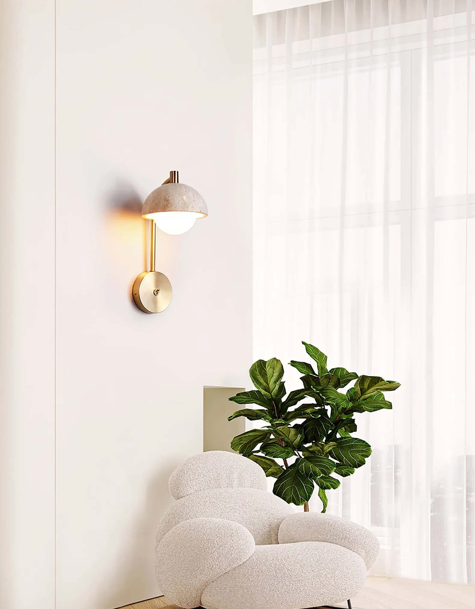 Vellum Travertine Wall Lamp - Vakkerlight