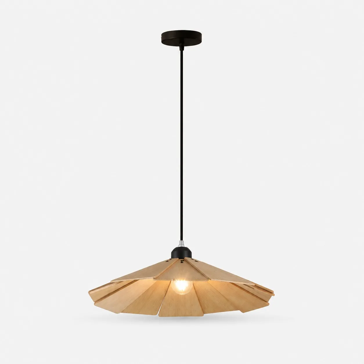 Natural B style 40cm wooden pendant light