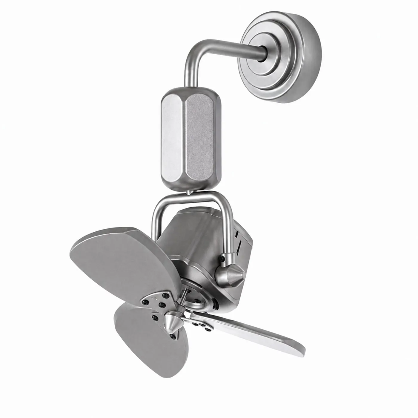 Adjustable compact fan in antique silver