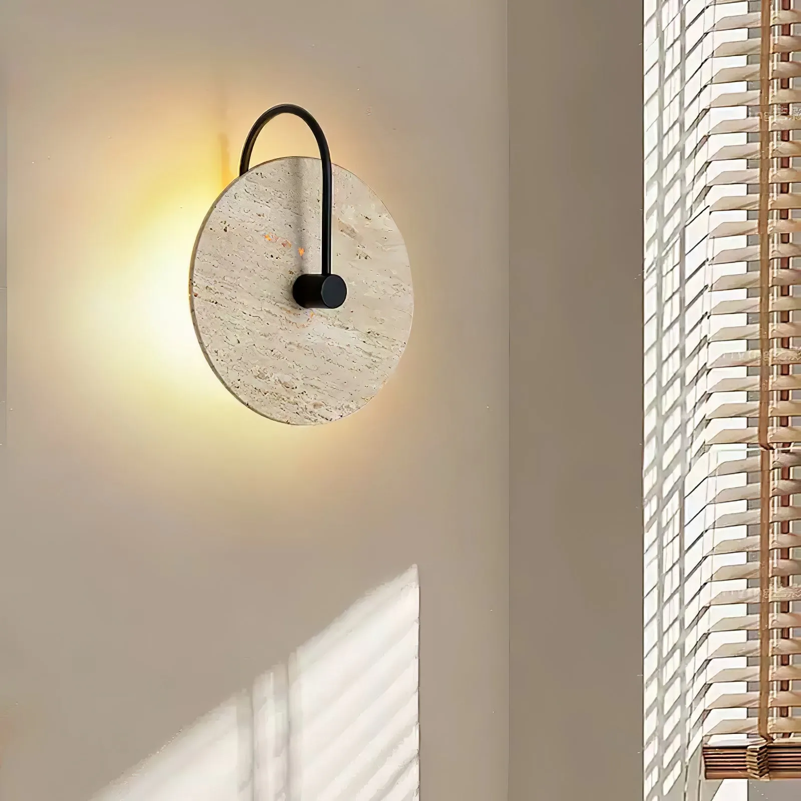 Round Travertine Wall Lamp - Vakkerlight