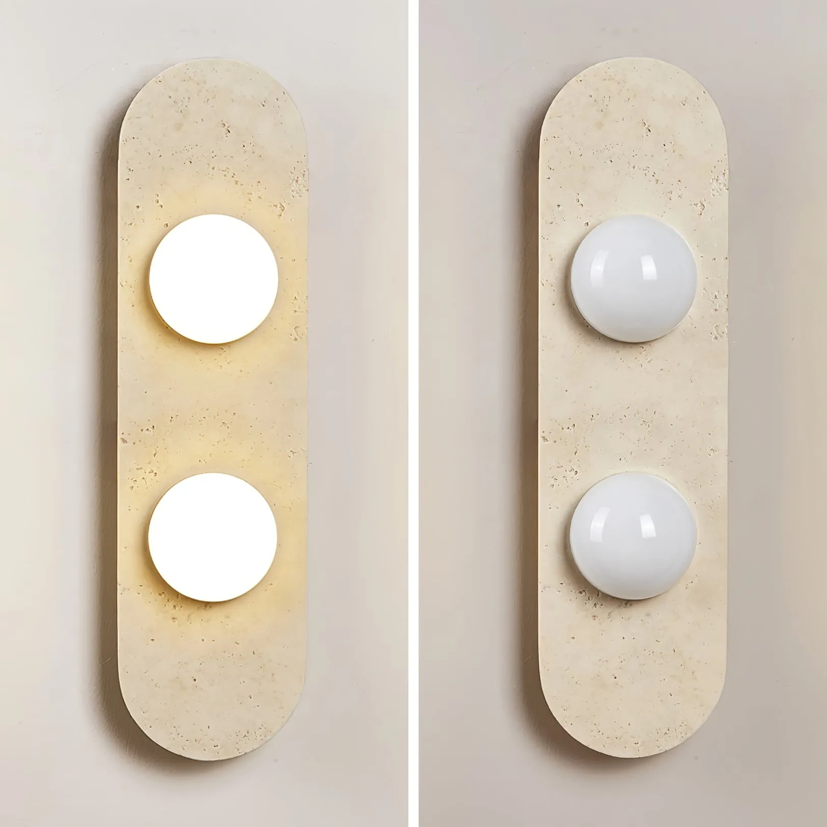 Rounded Travertine Wall Sconce - Vakkerlight