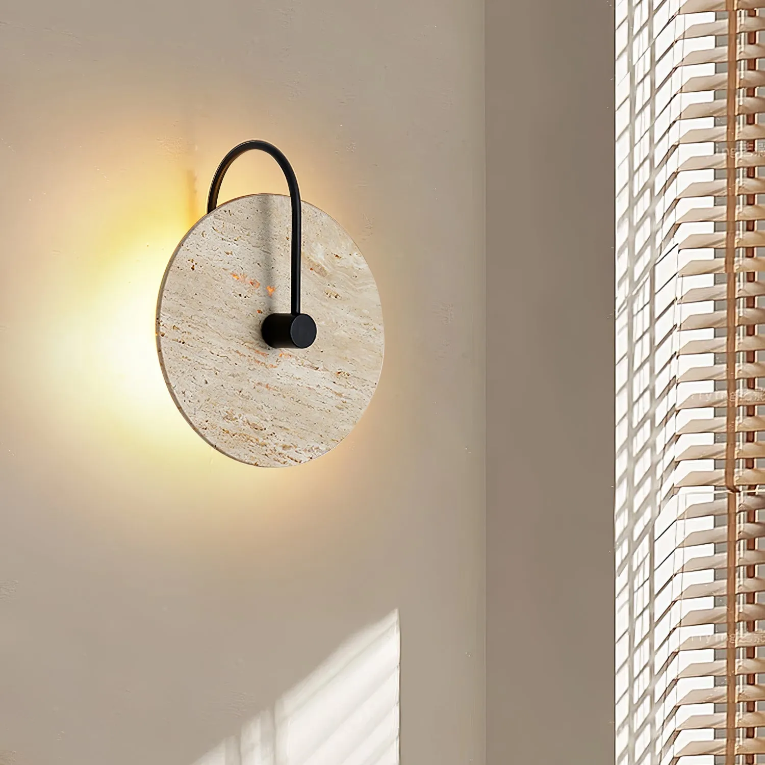 Round Travertine Wall Lamp - Vakkerlight
