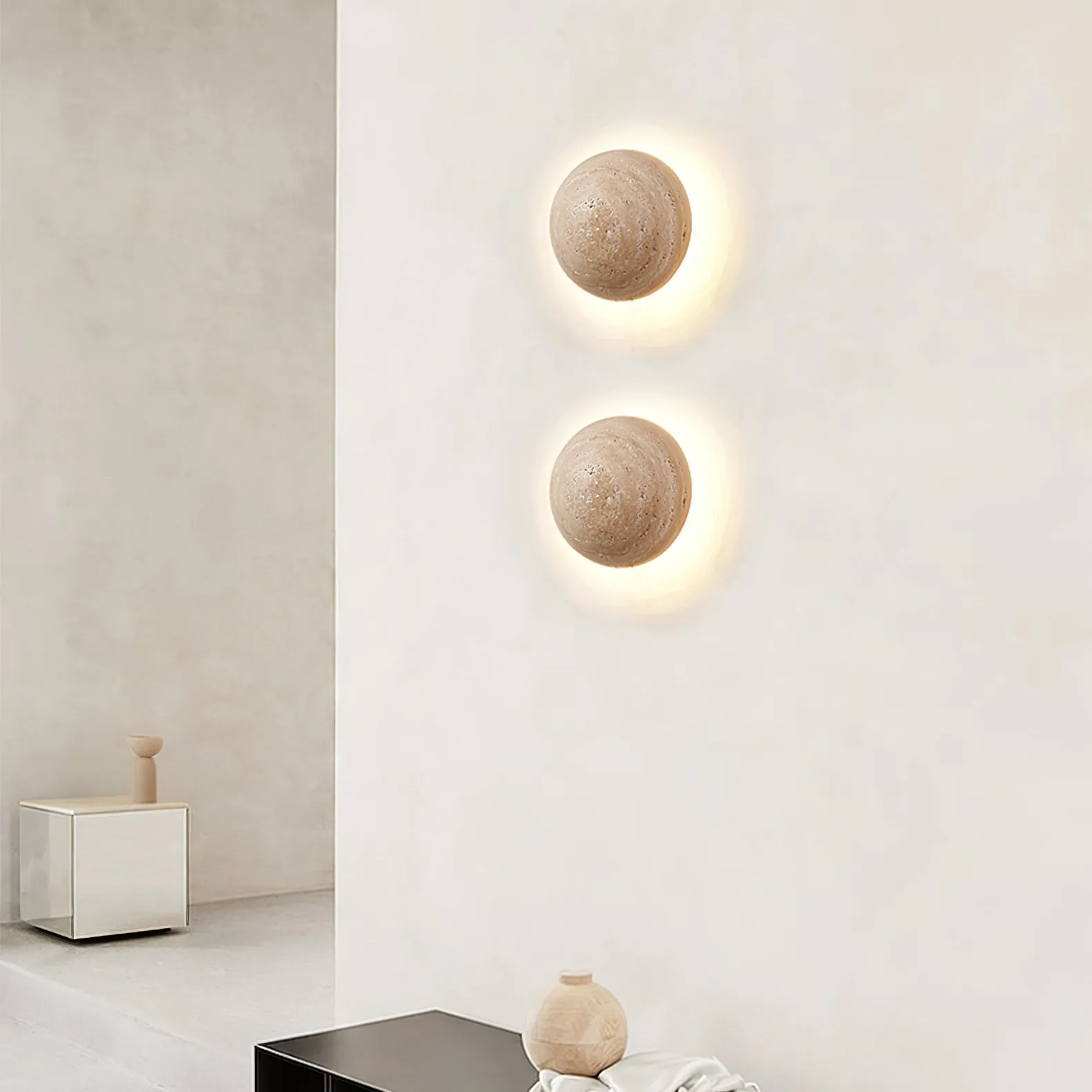 Luna Travertine Wall Light - Vakkerlight