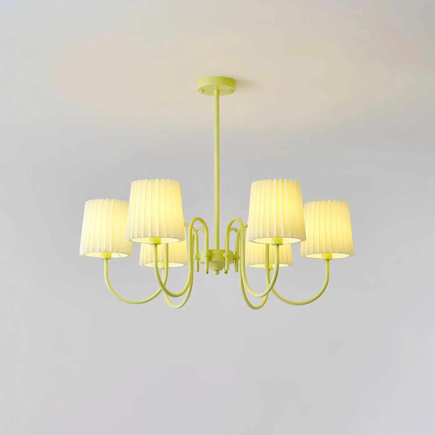 Pleated Fabric Matcha Chandelier - Vakkerlight