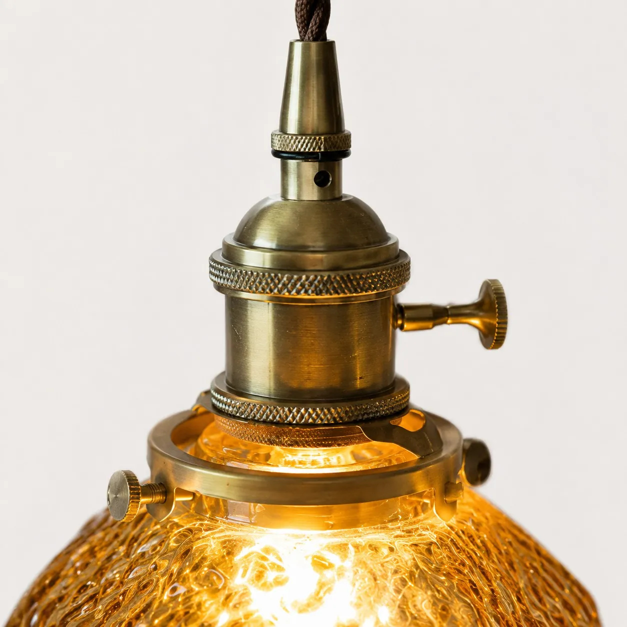 Vintage faceted glass pendant light