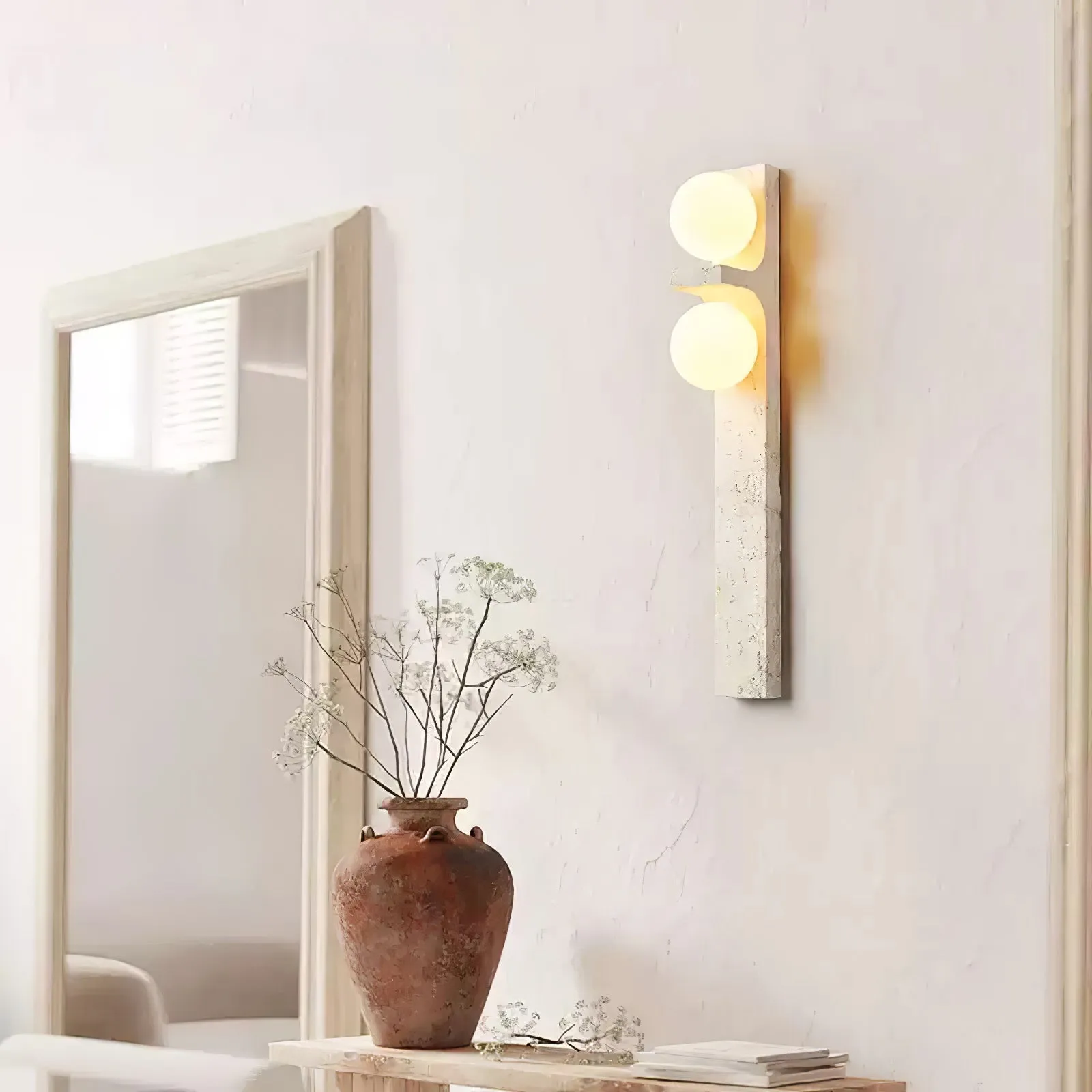 Asymmetrical Travertine Wall Sconce - Vakkerlight