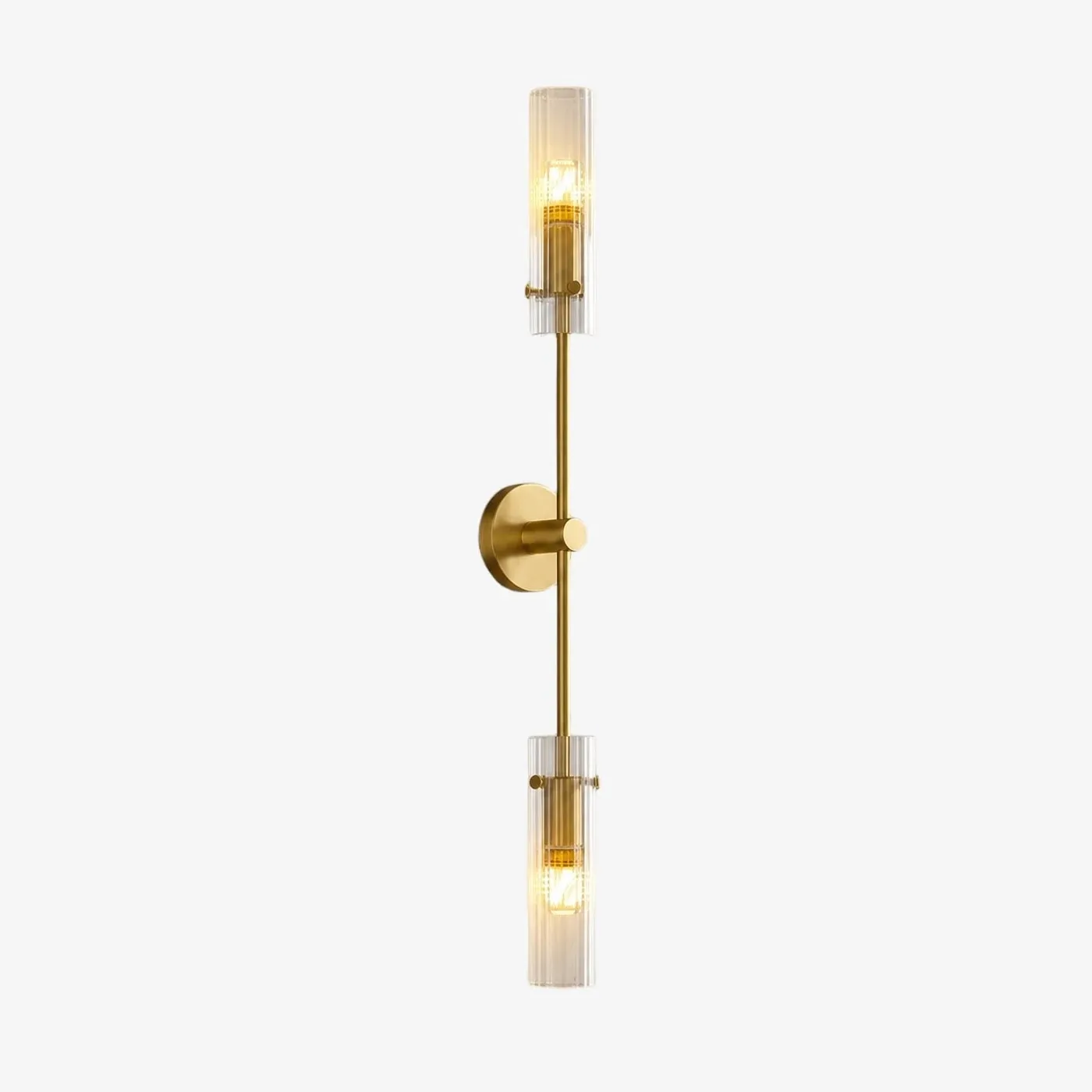 Copper alabaster wall sconce with two light heads