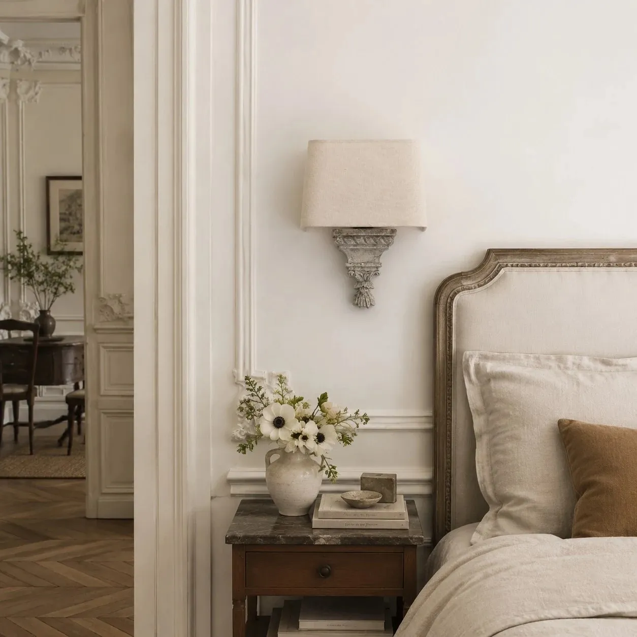 Rustic French Fabric Wall Lamp