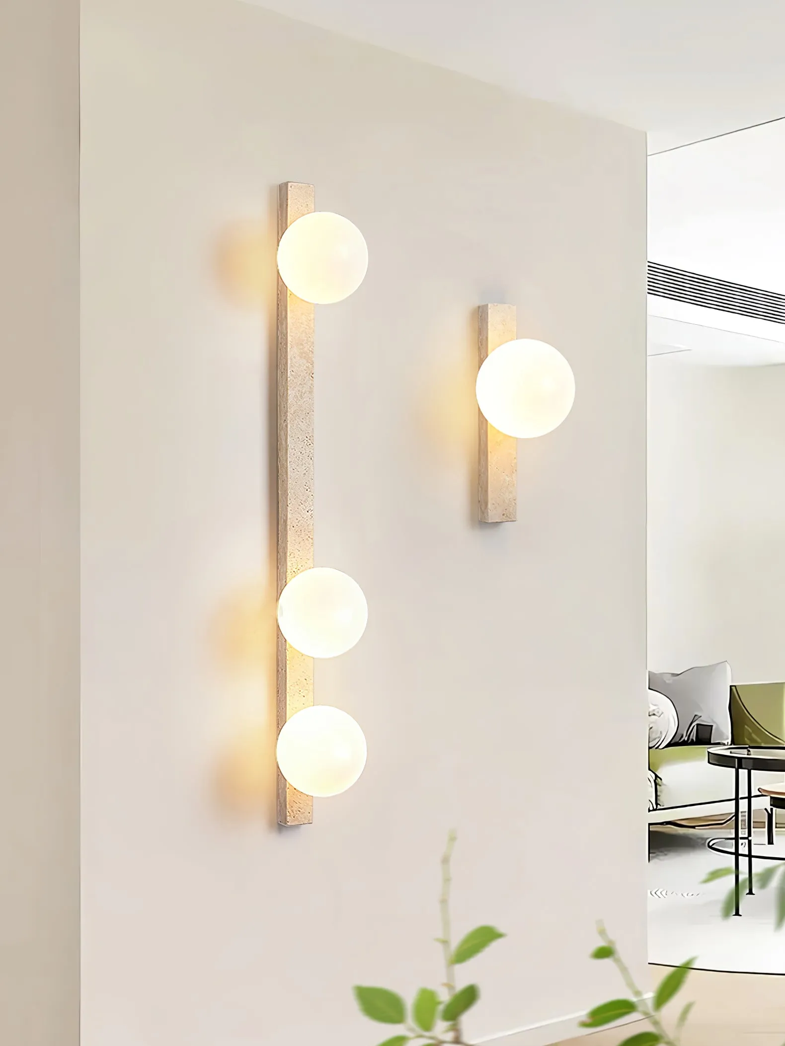 Vertical Travertine Wall Sconce - Vakkerlight