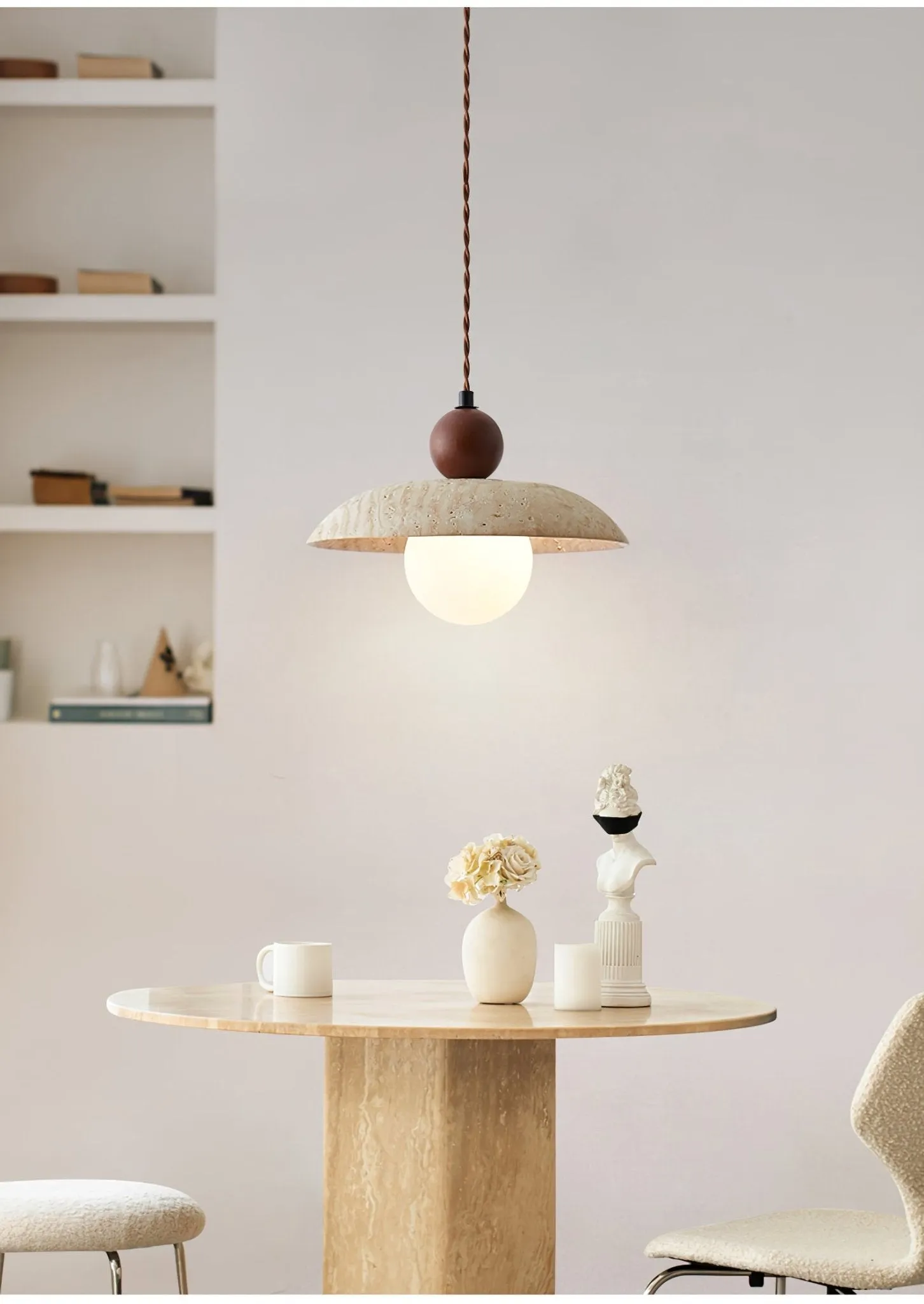 Soluna Travertine Pendant Light - Vakkerlight