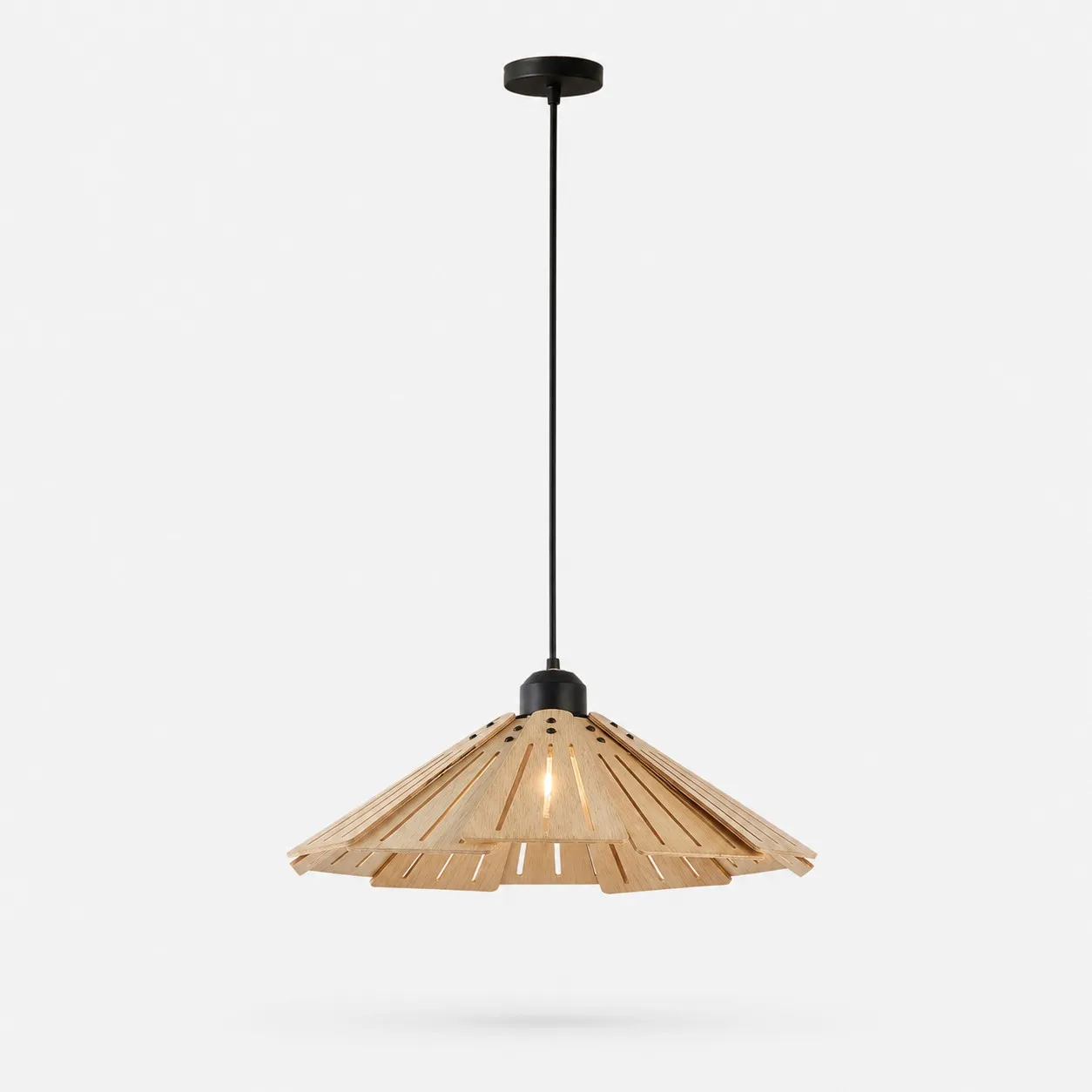 Natural A style 40cm wooden pendant light