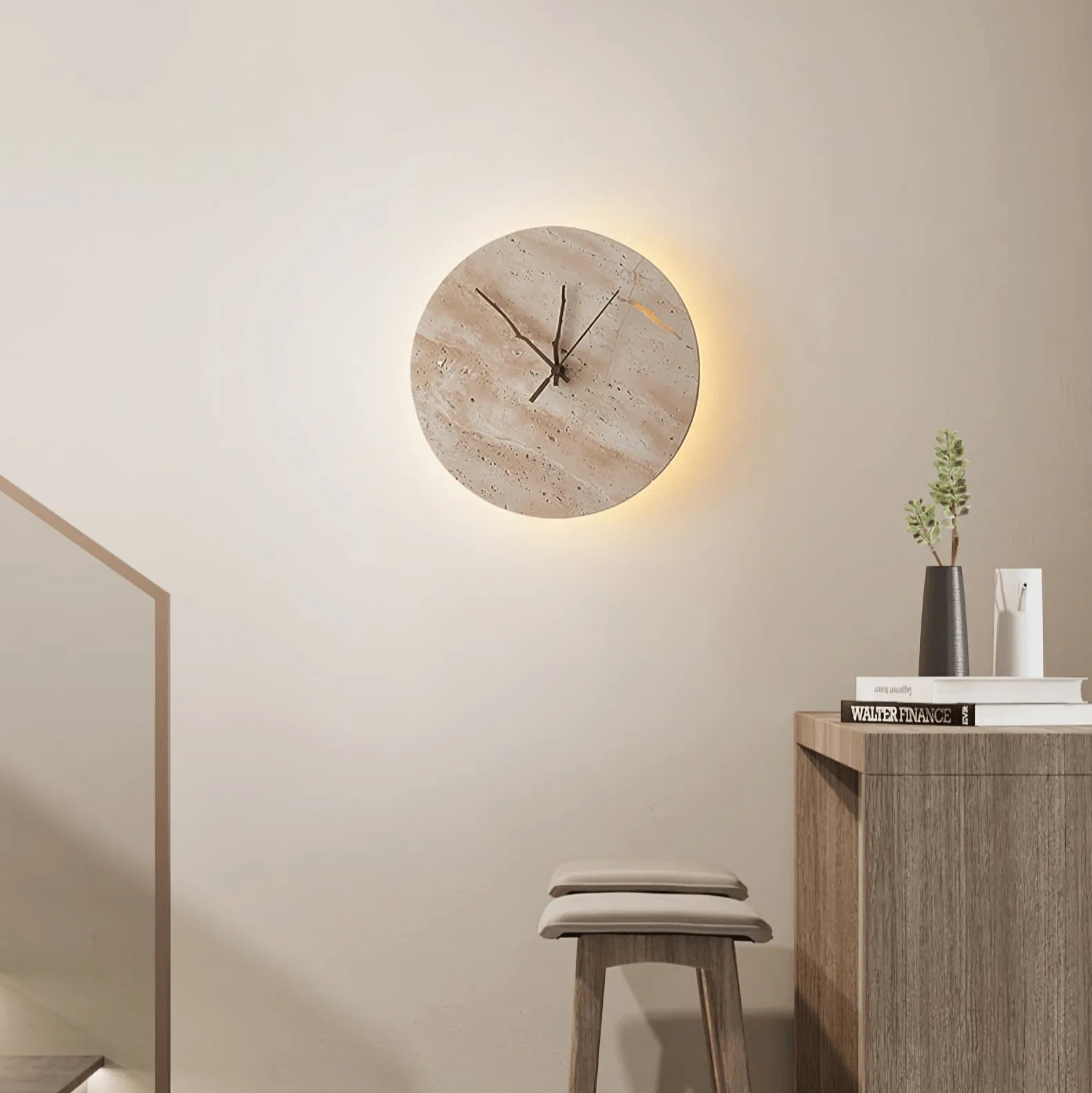Clock Travertine Wall Lamp - Vakkerlight