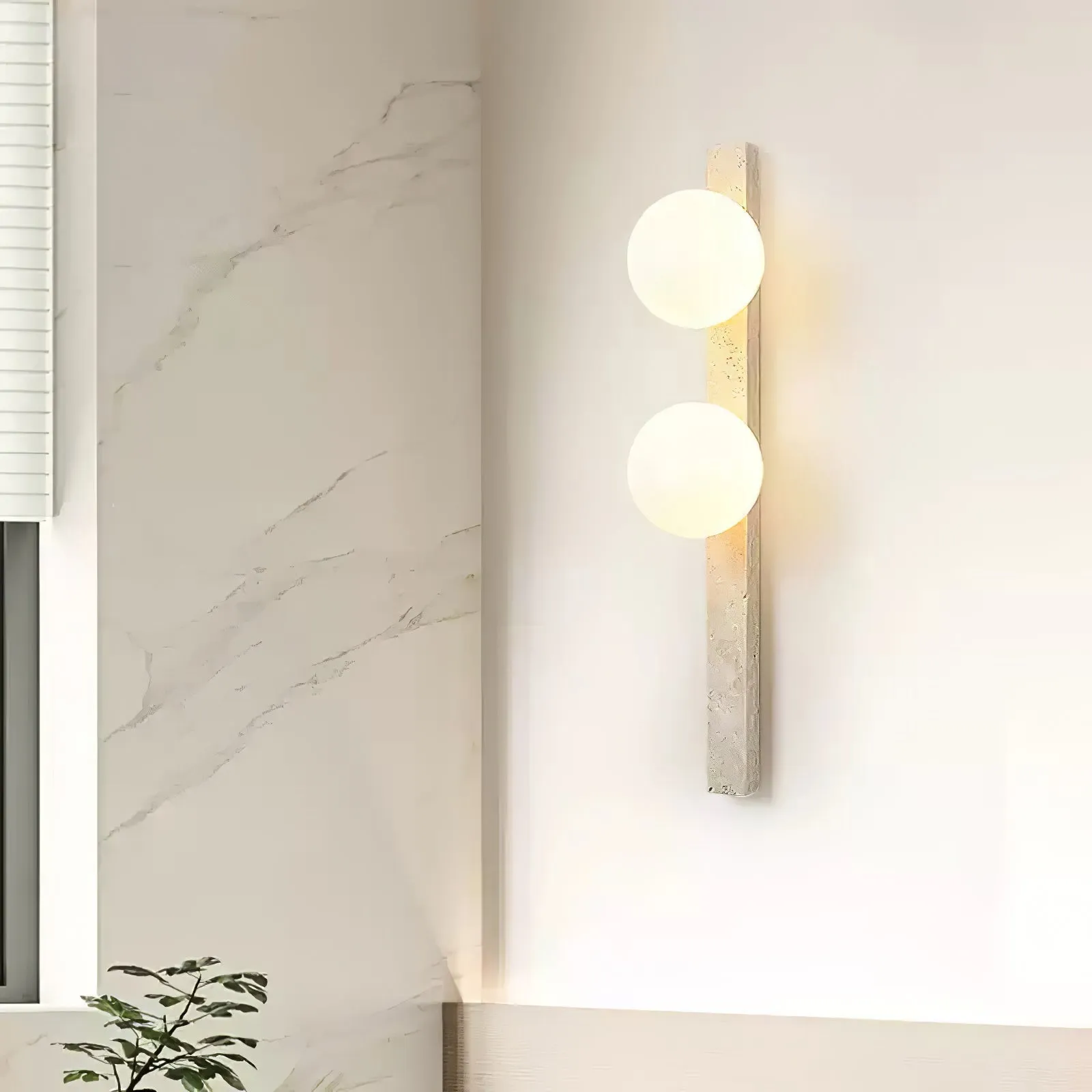 Vertical Travertine Wall Sconce - Vakkerlight