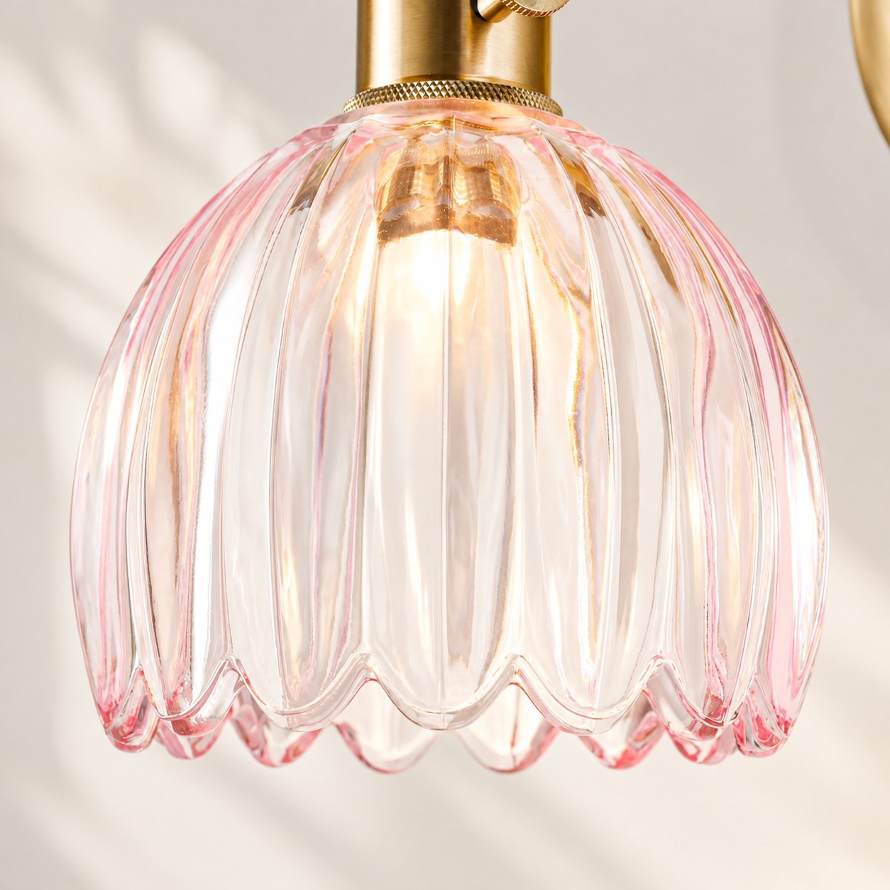 Tulip glass plug-in wall sconce detail
