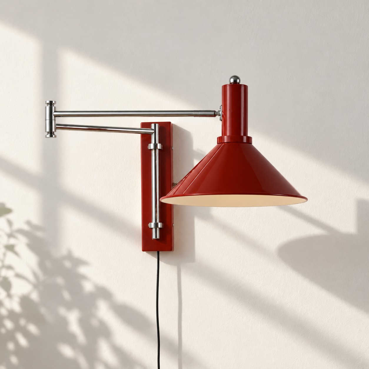 Cone Swing Arm Plug-in Wall Sconce — Cherry Red SKU