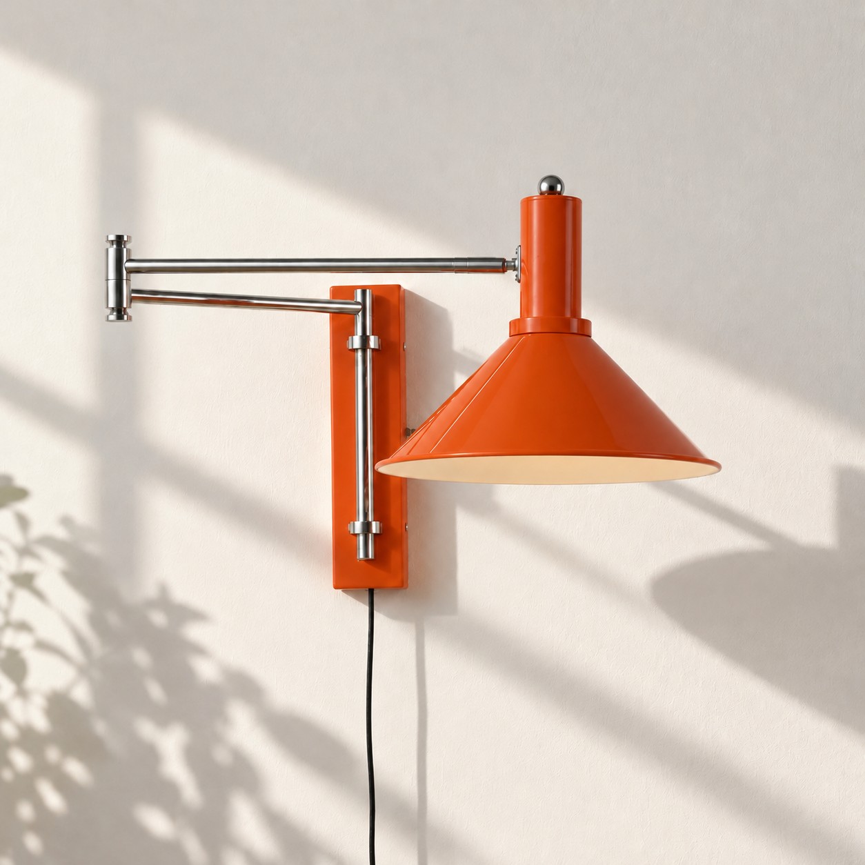 Cone Swing Arm Plug-in Wall Sconce — Orange SKU