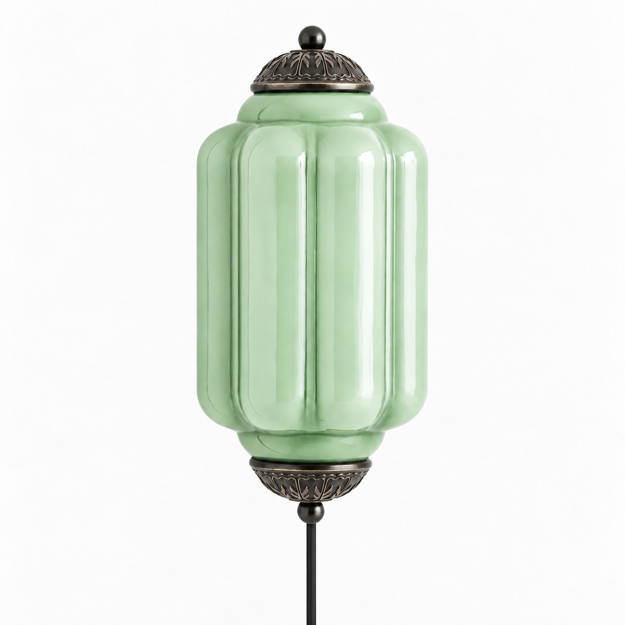 Eloise fluted milk-glass plug-in wall sconce