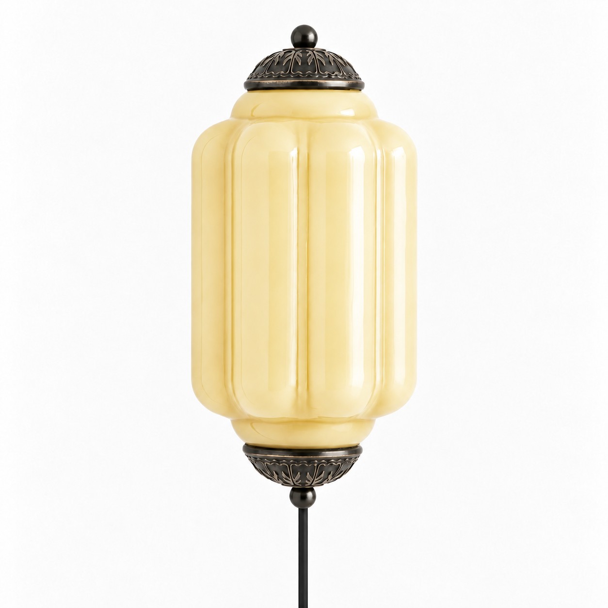 Eloise fluted milk-glass plug-in wall sconce
