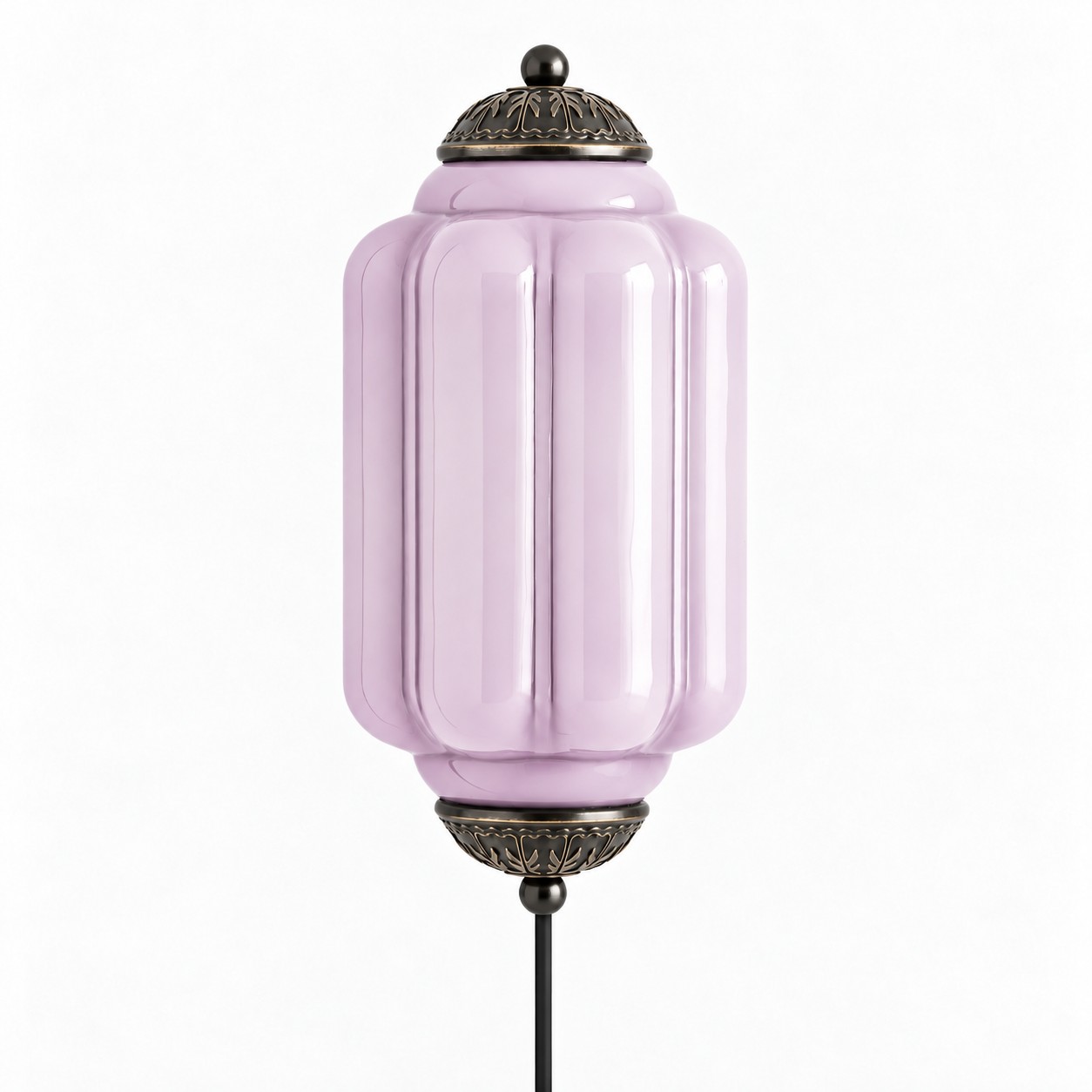 Eloise fluted milk-glass plug-in wall sconce
