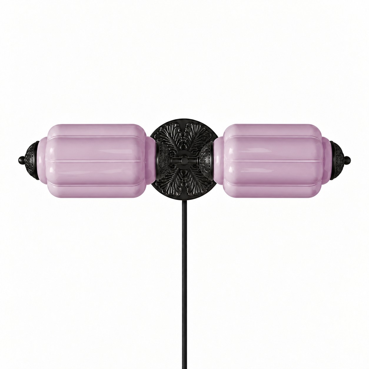 Eloise fluted milk-glass plug-in wall sconce