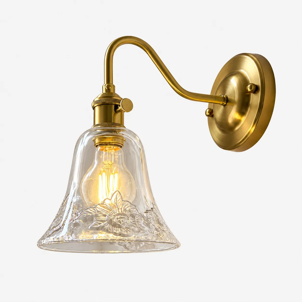 Vintage Green Glass Wall Sconce