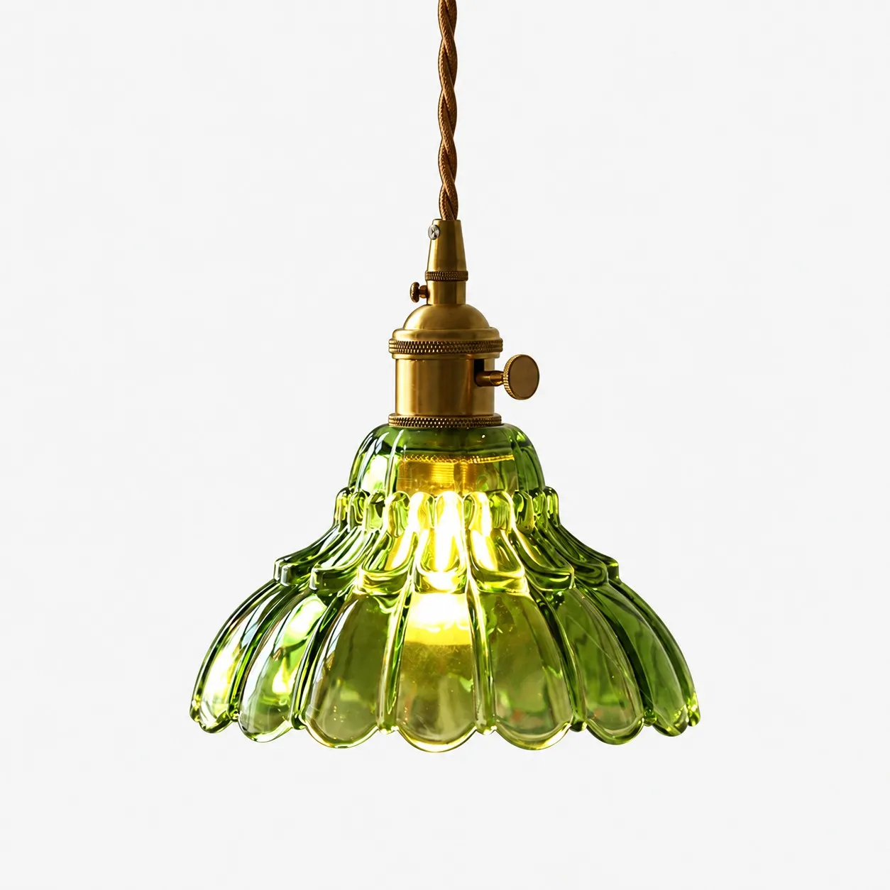 Green Bell Flower glass pendant light