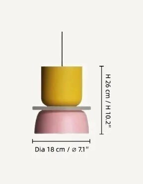 Tekening 18 cm: diameter 18, hoogte 26