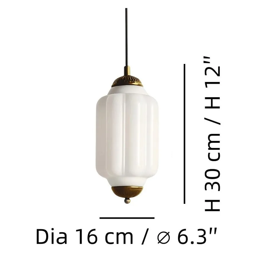 Disegno quotato della sospensione piccola, 16 cm di larghezza per 30 cm di altezza