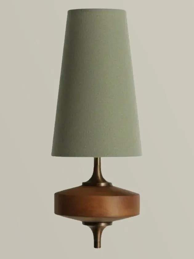 Tissu Vert sauge, lampe entière