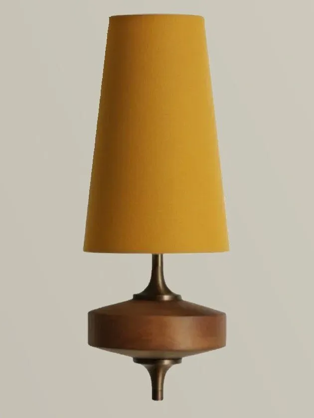 Tissu Jaune moutarde, lampe entière