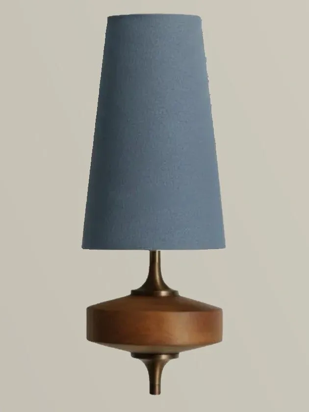 Tissu Bleu poussiéreux, lampe entière