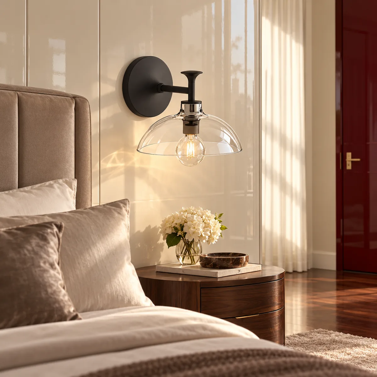 Plate, Bar, and Clear Glass Domes