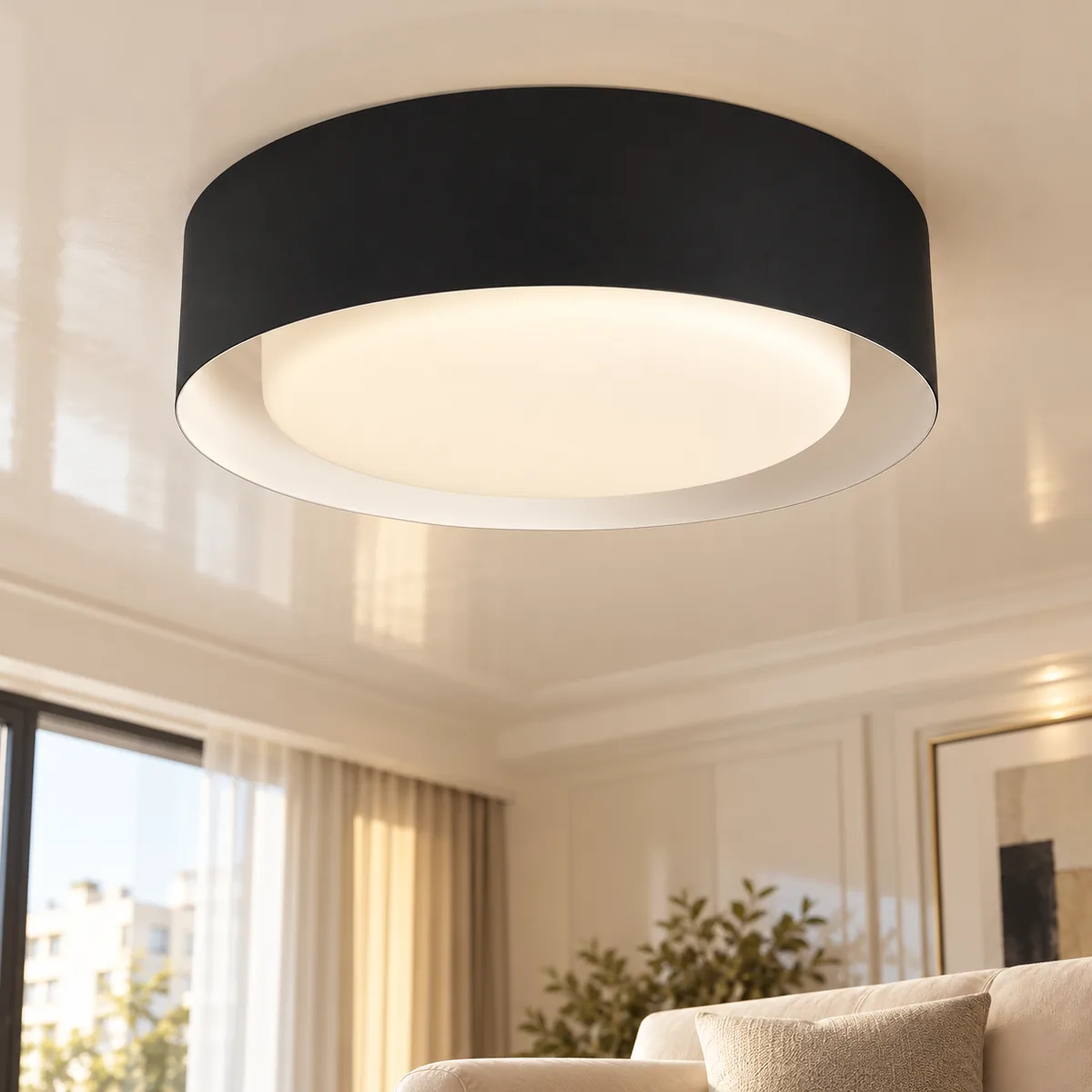 Frame, Canopy, and a Frosted Drum Shade